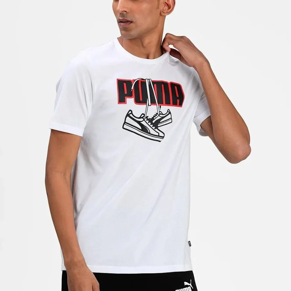 NWT Puma Graphic Sneaker Hang T-Shirt White L - Picture 1 of 6